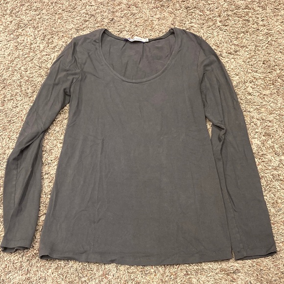 Queen mum scoop neck size medium gray/brown maternity long sleeve shirt - Picture 1 of 5
